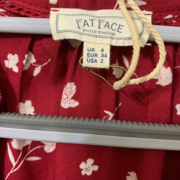 FAT FACE LEXI Poppy Meadow Dress Scarlet Red USA Sz 2 NWT - Picture 4 of 11